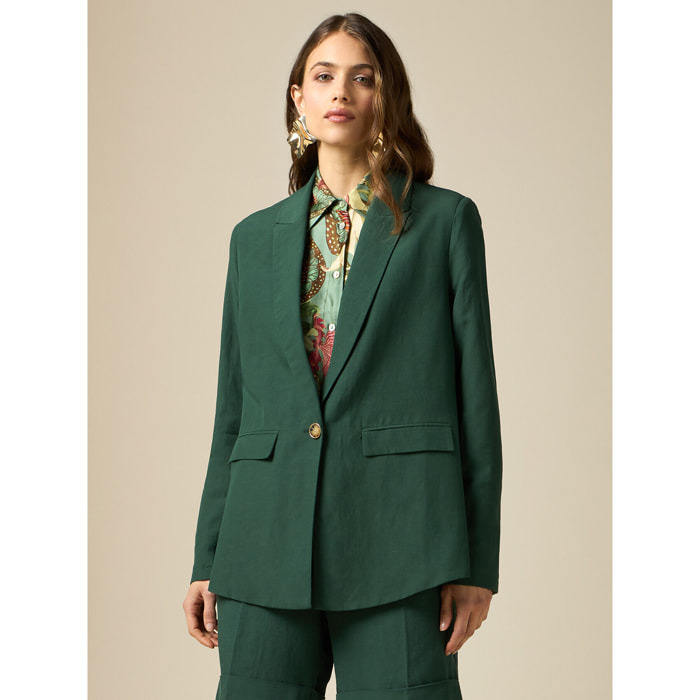 Oltre - Blazer misto lino - Verde