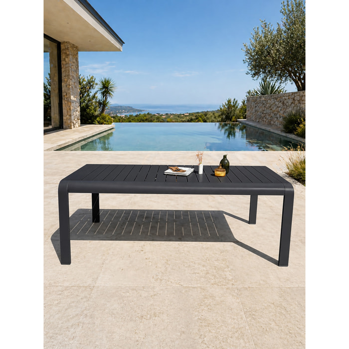 HANOI - Table de jardin en aluminium coloris anthracite