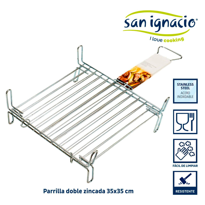 Parrilla doble zincada