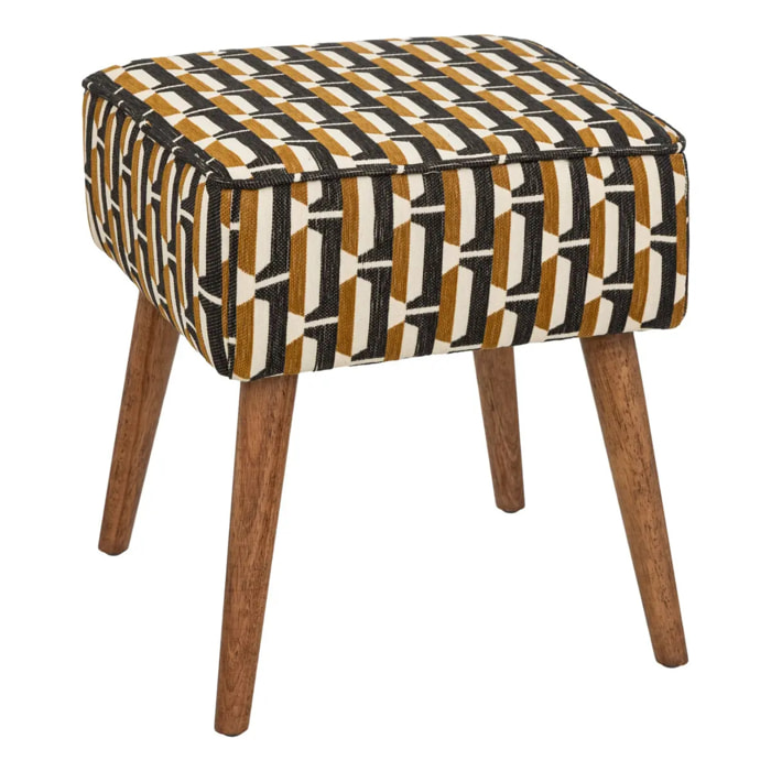 Tabouret d'appoint Chiara noir jaune moutarde et blanc
