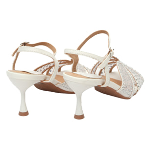 Sandali con strass - tacco 8,0 cm