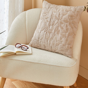 Coussin motif jacquard "Lehto" coton lin 50x50cm