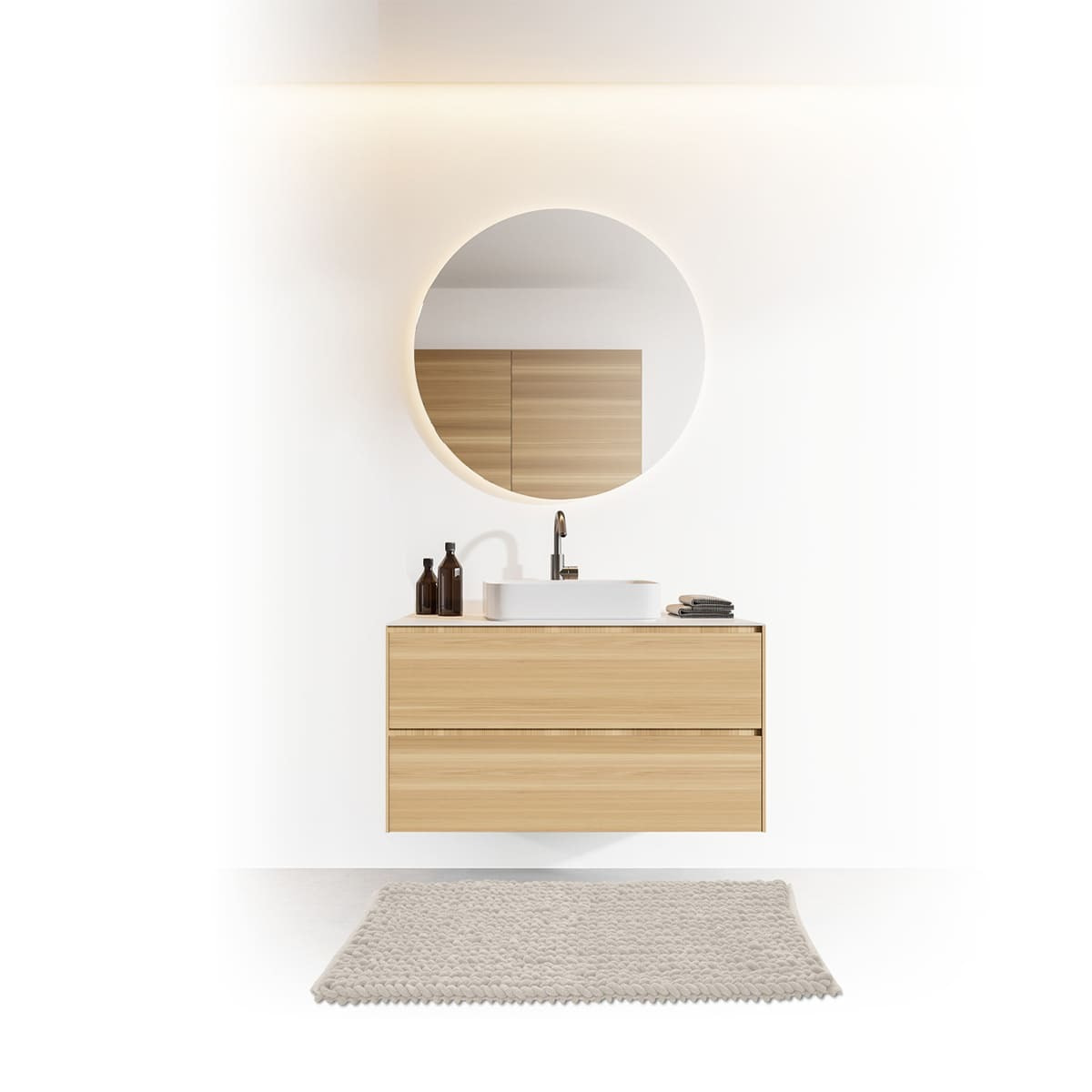 Tapis de bain 50x75 cm Beige naturel Colorama