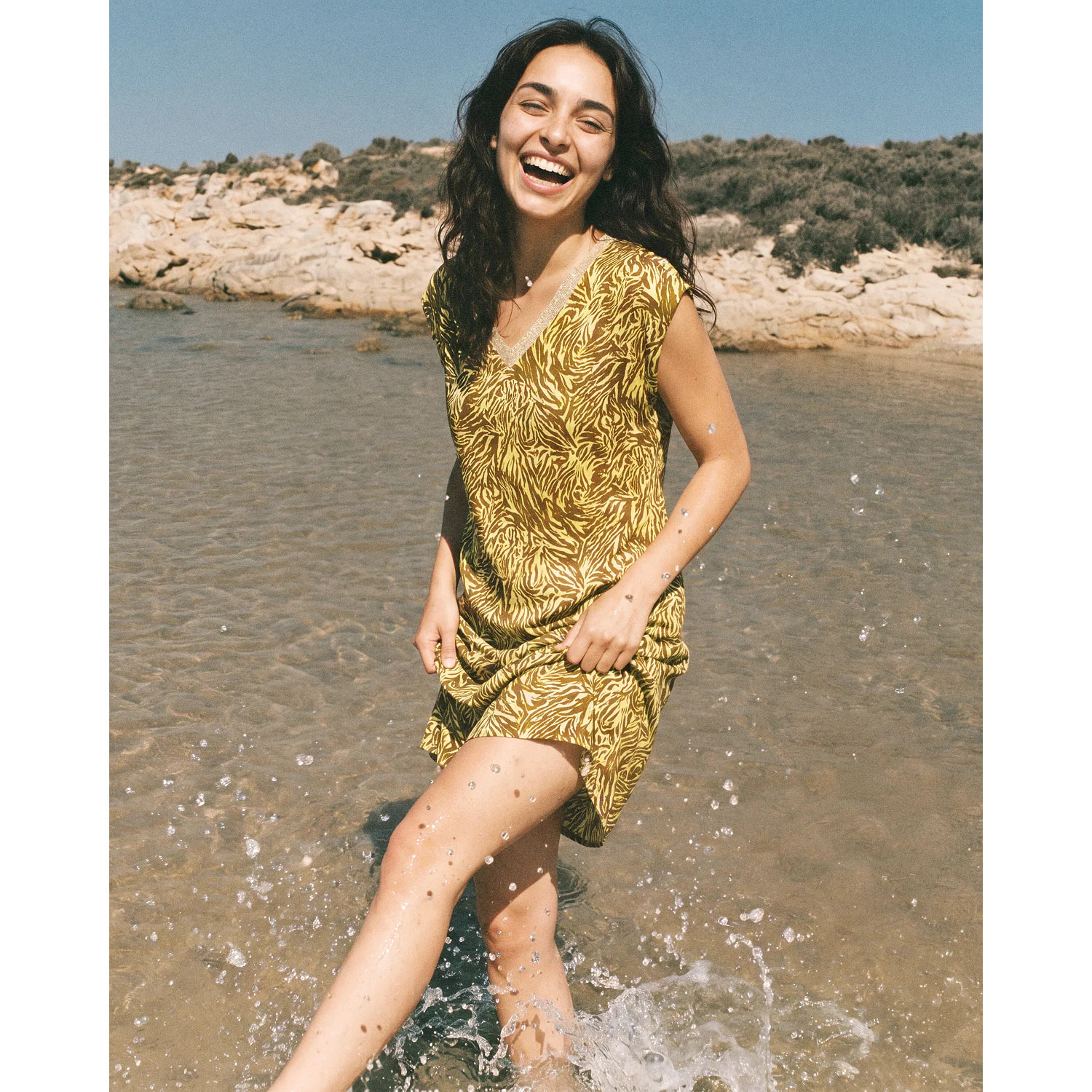 Vestido corto soft chandra verde