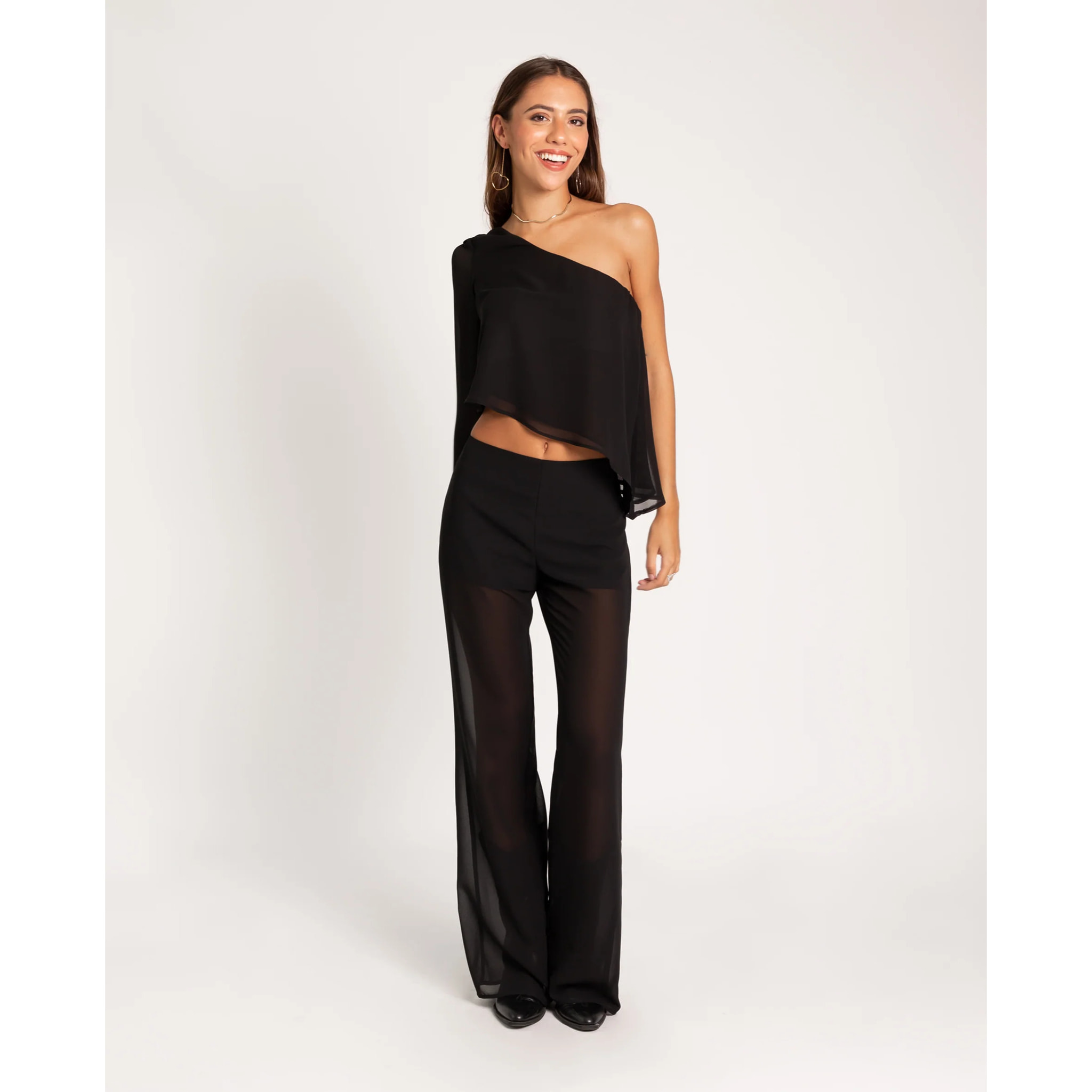 Pantalón de mujer largo con transparencia