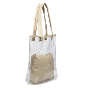 Domodossola Borsa Shopper Donna.Materiale PVC Pelle Sintetica PU