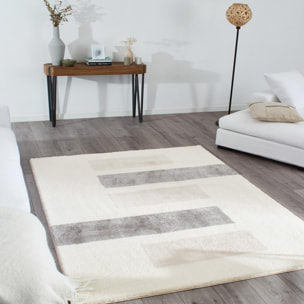Tapis shaggy tissé motif géométrique BUHU