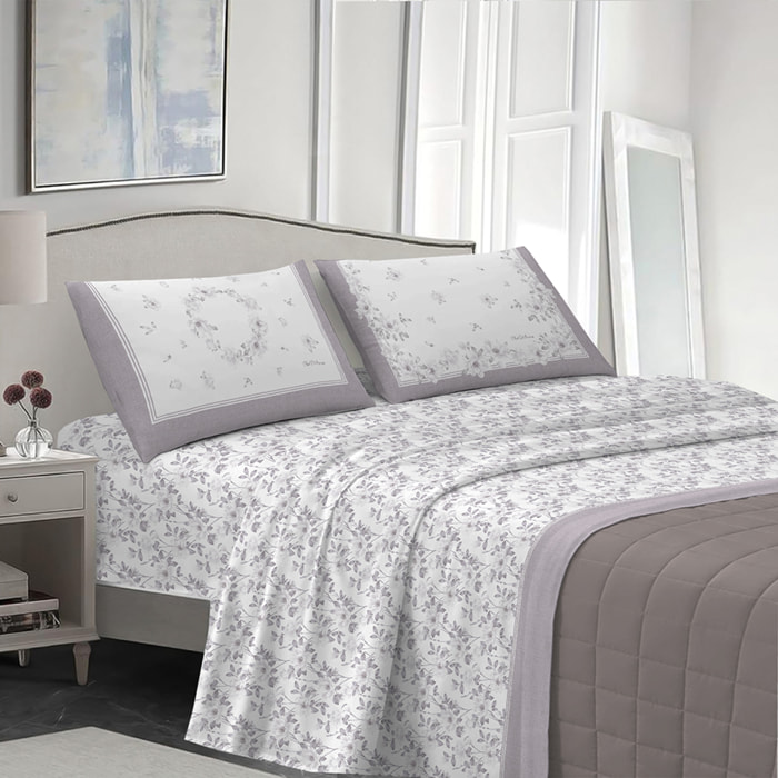 completo letto marsiglia beige in cotone 100% cotone