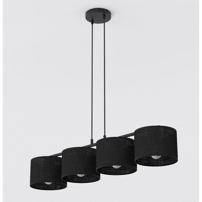 Lampada a sospensione ECO in acciaio nero opaco