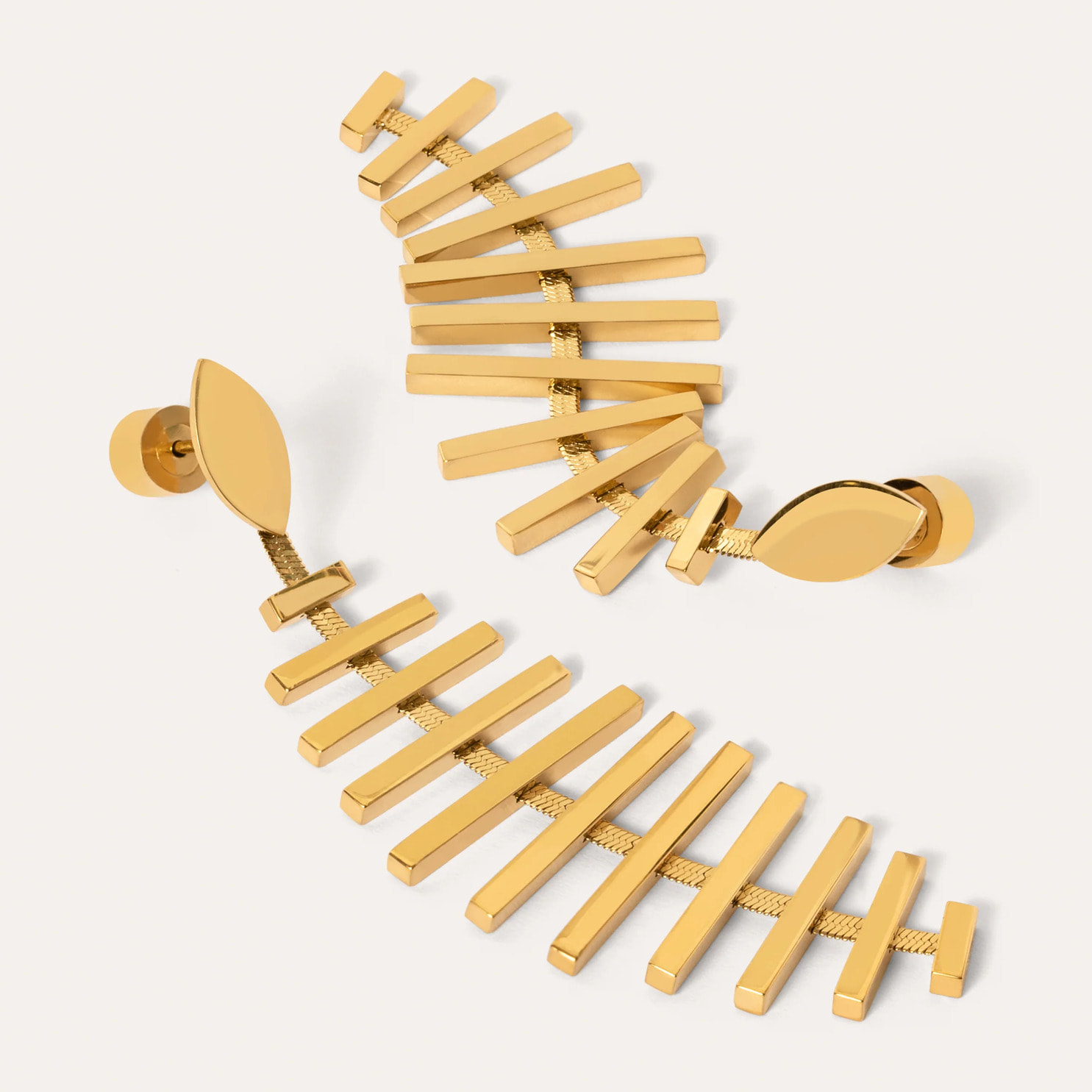 Orecchino Pacific in Acciaio Placcato Oro