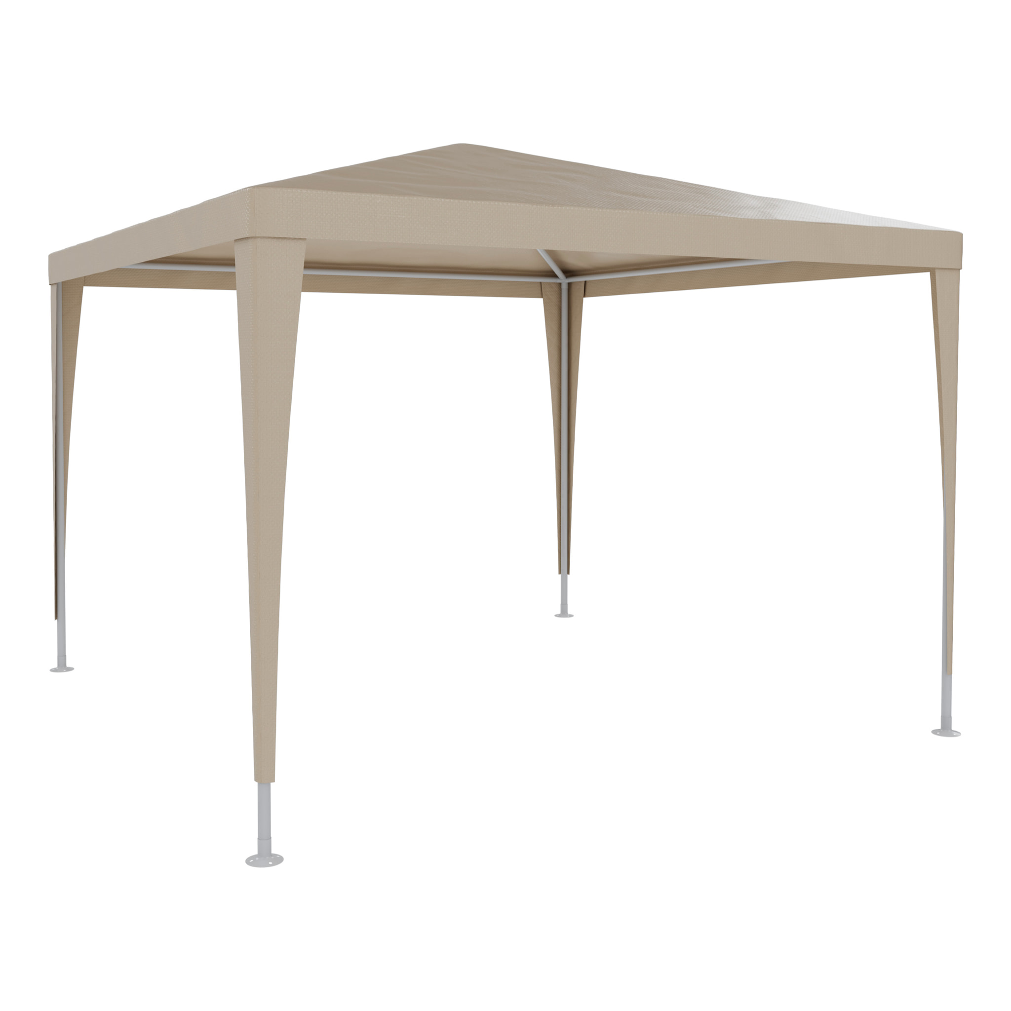 Gazebo 3x3 M Struttura Acciaio Copertura PE 110 gr/m² Impermeabile Idrorepellente Resistente Raggi UV Tenda Picnic Campeggio Esterno Giardino Tortora