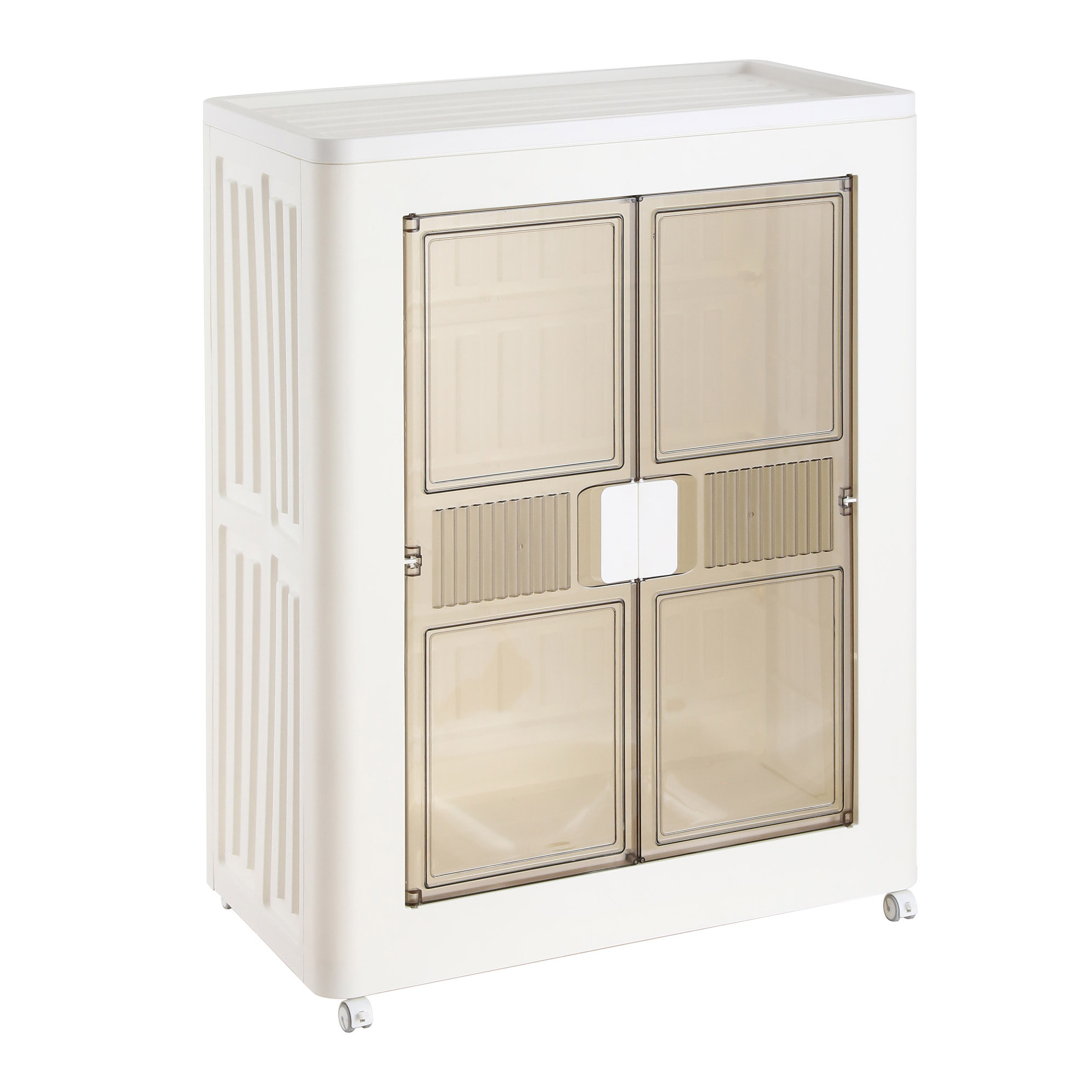 Armario plegable con Ruedas y 1 Compartimento color Blanco 75x43,5x96,5cm