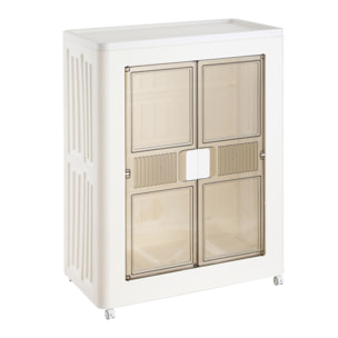 Armario plegable con Ruedas y 1 Compartimento color Blanco 75x43,5x96,5cm