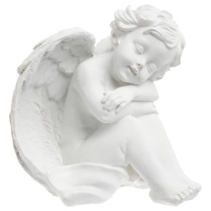 Ange assis H.15,5cm résine