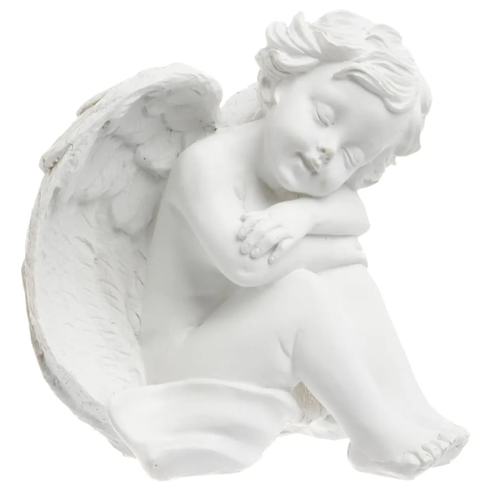 Ange assis H.15,5cm résine