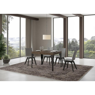 Mesa extensible 70x110/194 cm Paxon Nogal estructura Antracita