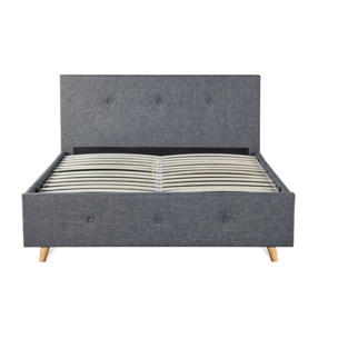 Lit coffre double scandinave lulea - Gris anthracite