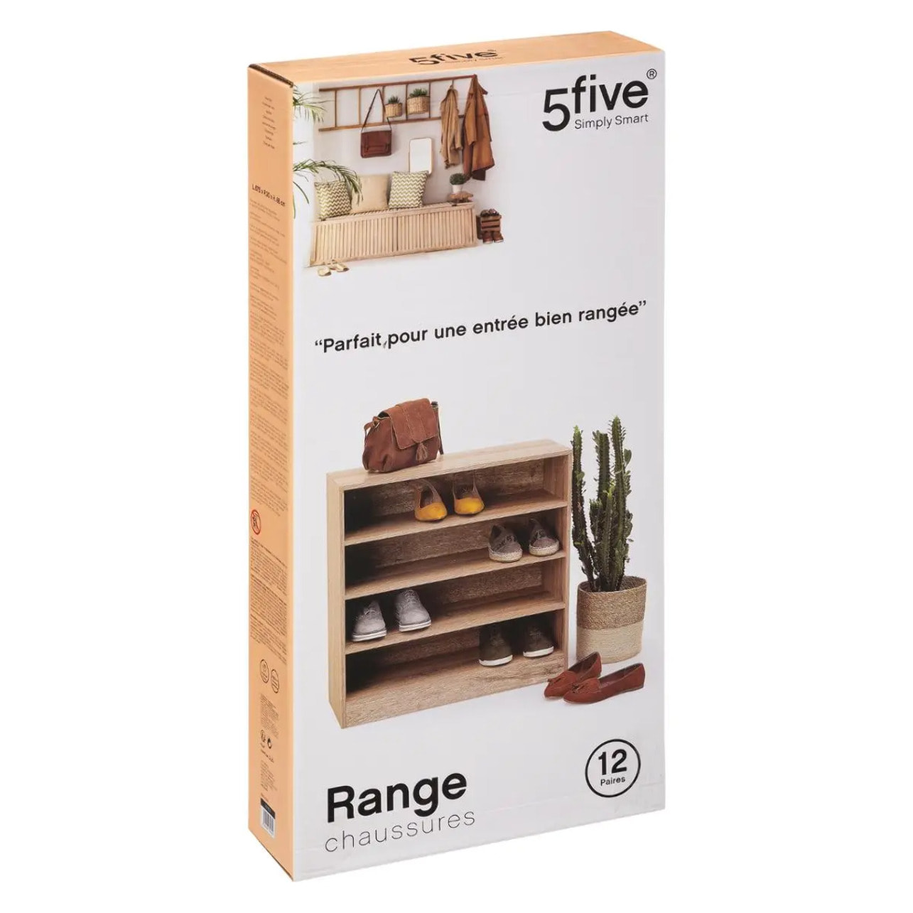 Meuble range-chaussures x13 effet bois naturel