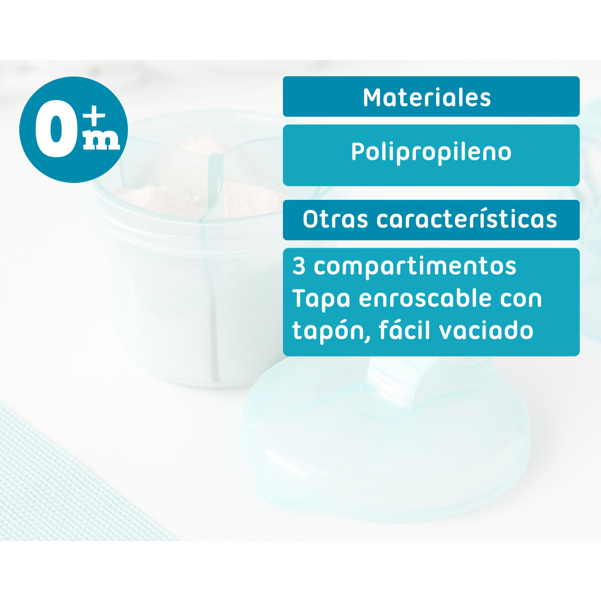 DOSIFICADOR DE LECHE EN POLVO GIRATORIO AZUL