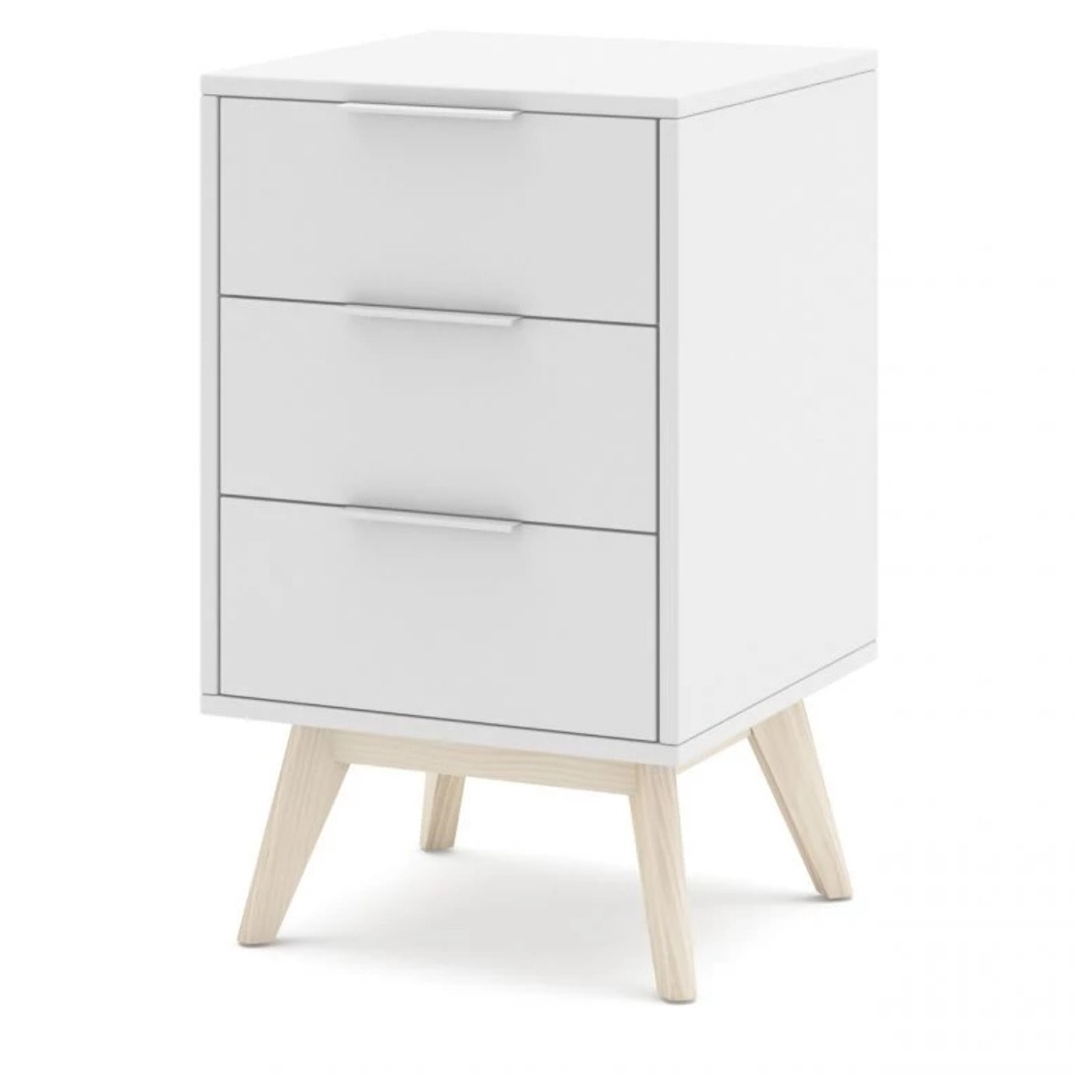 Mesita de noche Numa 3 cajones Blanco - Oak Soft