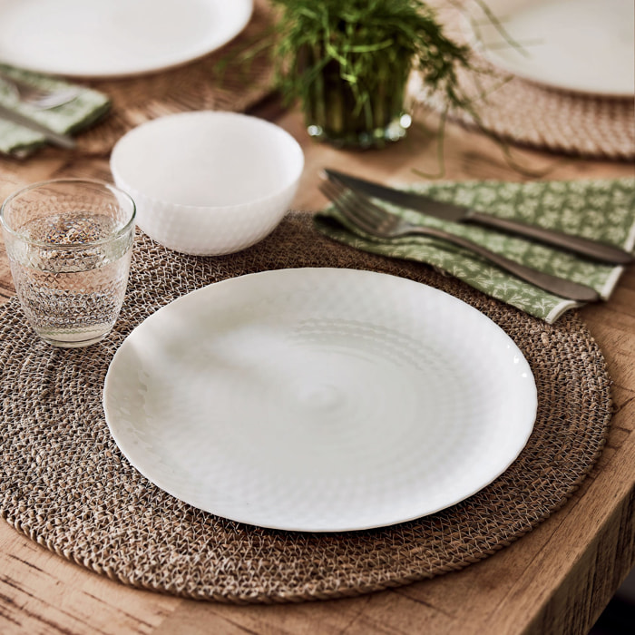 6 assiettes à dessert blanches 19 cm Pampille - Luminarc