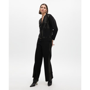 Pantaloni in maglia con paillettes laterali