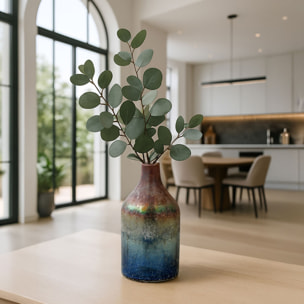 Vase bleu et rose en verre h24cm SUNSET