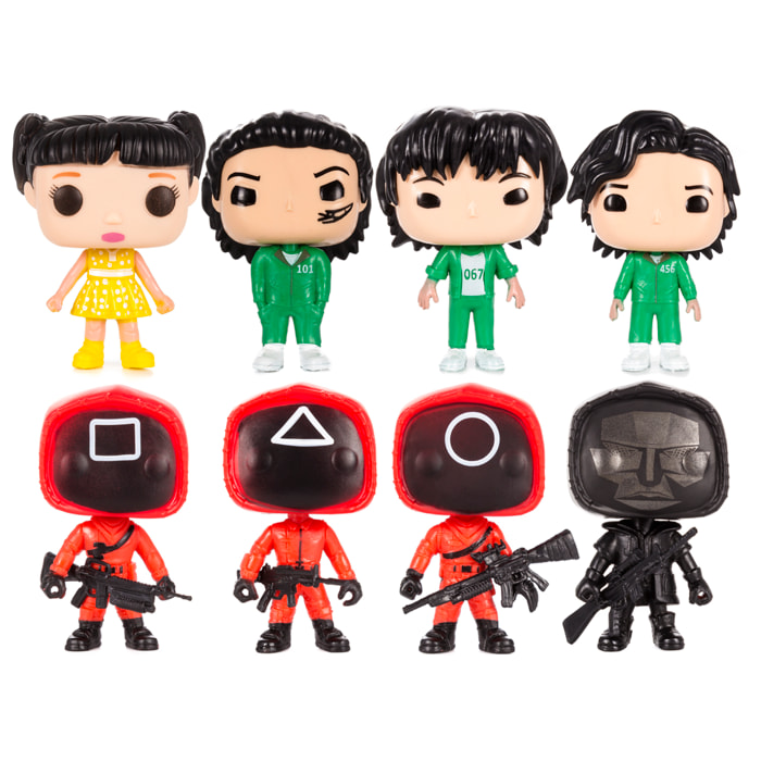 Figuras Squid Pop 10cm. 8 modelos surtidos en blister individual.