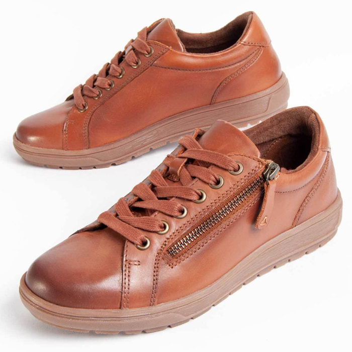 Zapato Oxford De Piel - Marron