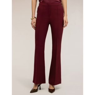 Motivi - Pantalones bootleg de poliviscosa - Burgundy