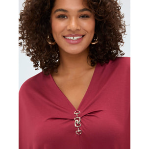 Fiorella Rubino - Camiseta de viscosa con detalle decorativo - Rojo