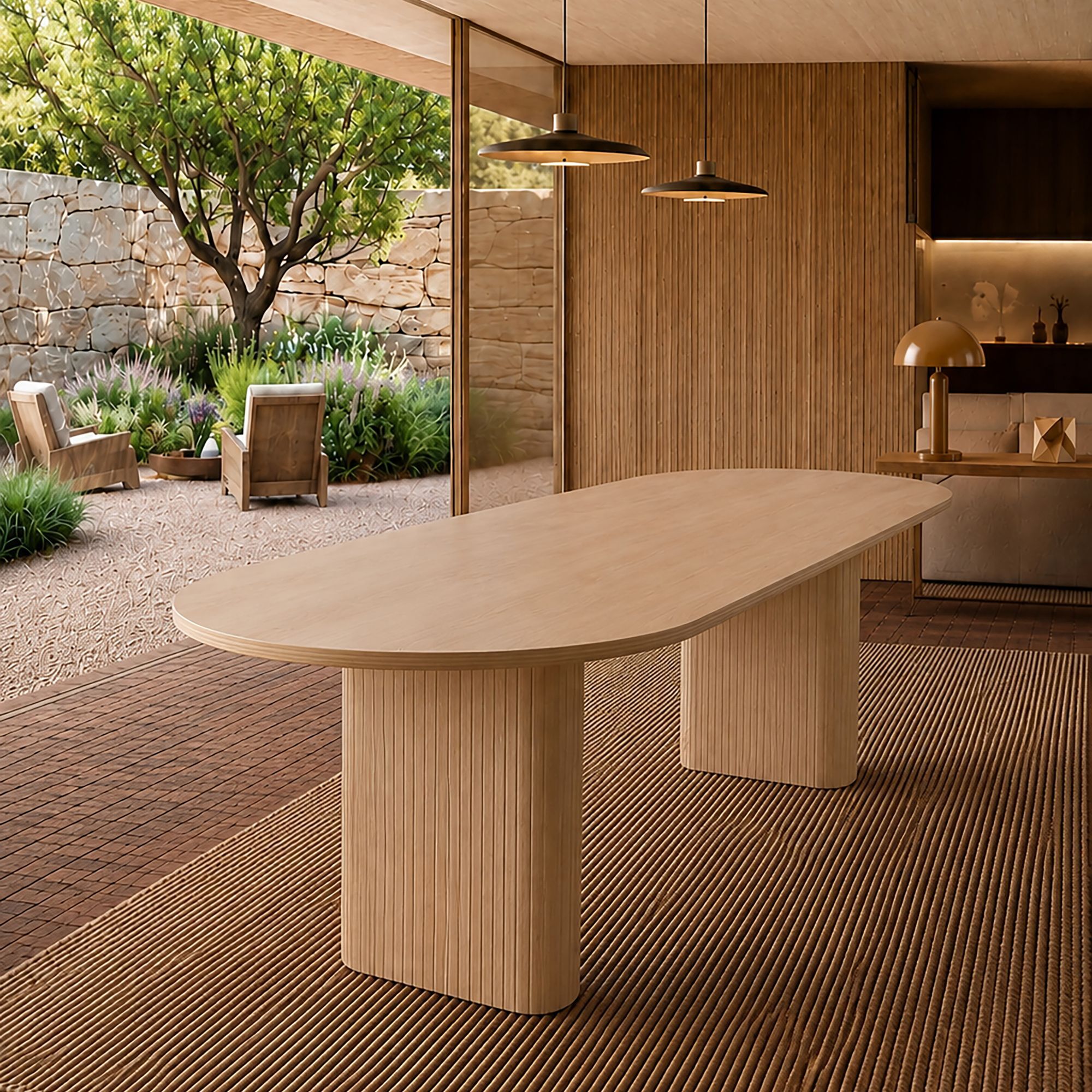Table extensible 180-230cm effet bois naturel NOCERA
