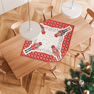 CENTROTAVOLA NATALIZIO JACQUARD DISEGNO SCHIACCIANOCI
