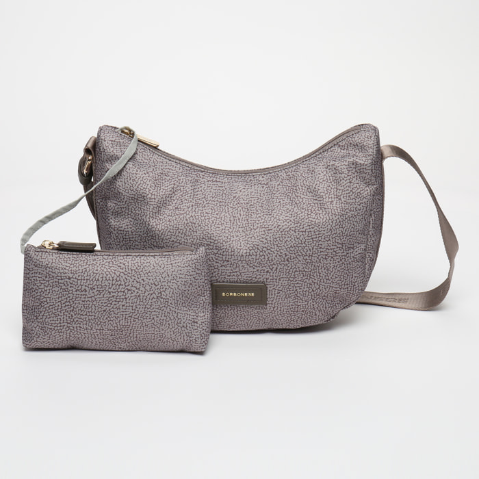 Borsa a tracolla "Luna" Flexos Soft - tortora e marrone