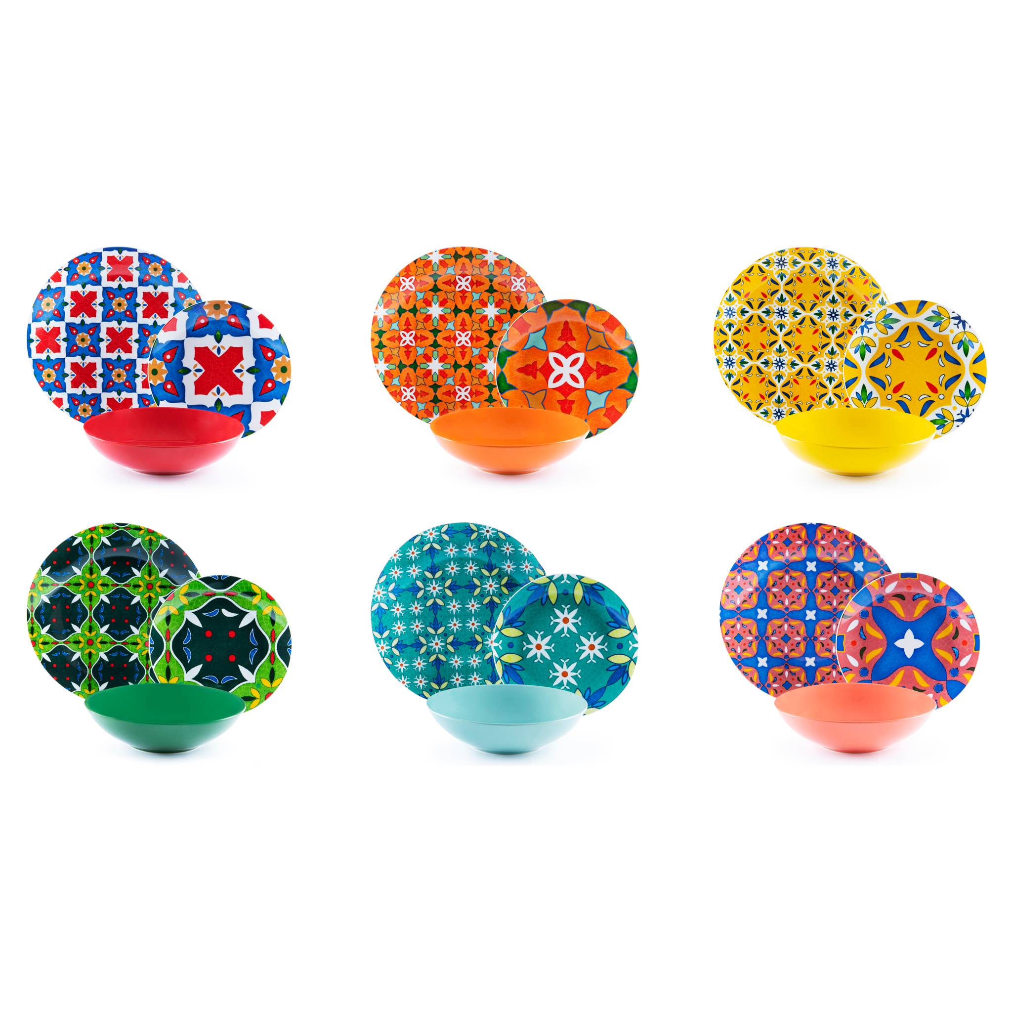 Servizio piatti 18 pezzi Excelsa – Ankara, Porcellana Multicolore