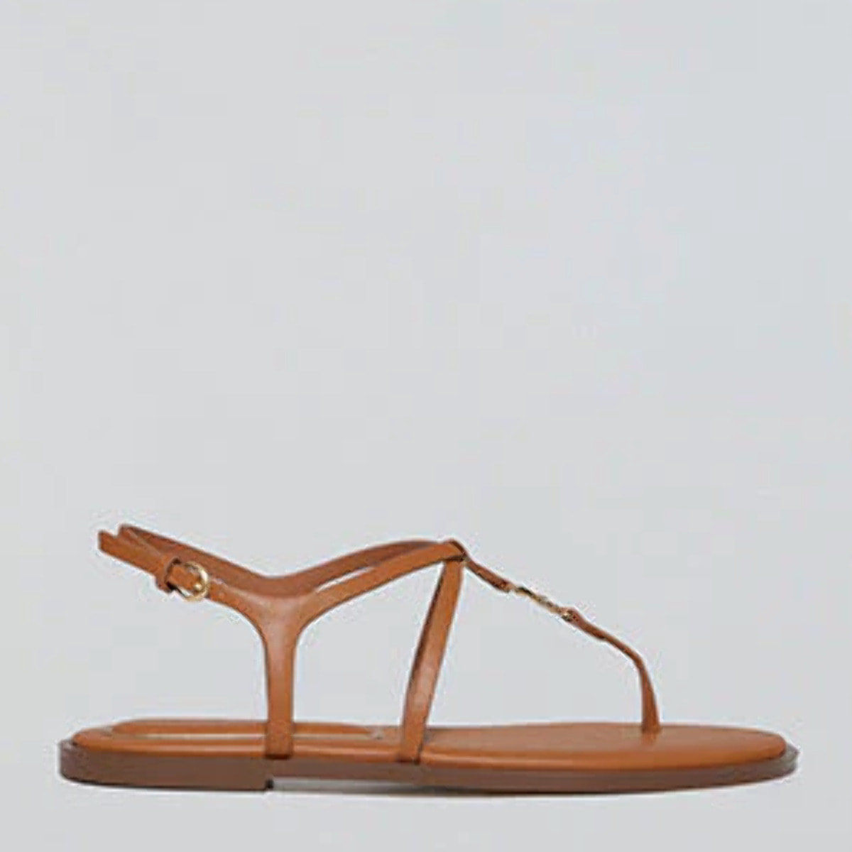 Sandali marroni con fascette Bianca con particolare metallico