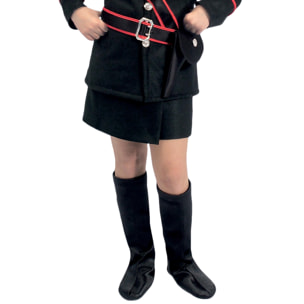 Travestimento Costume Carnevale Carabiniere Nero Con Fondina Bambina