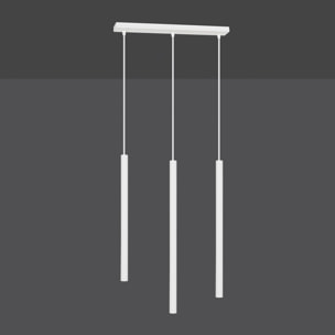 Lampada a sospensione Selter in acciaio bianco opaco