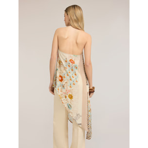 Motivi - Top asimmetrico con stampa floreale - Beige