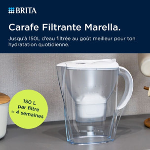 Carafe filtrante BRITA Marella bleu + 1 cartouche Maxtra Pro