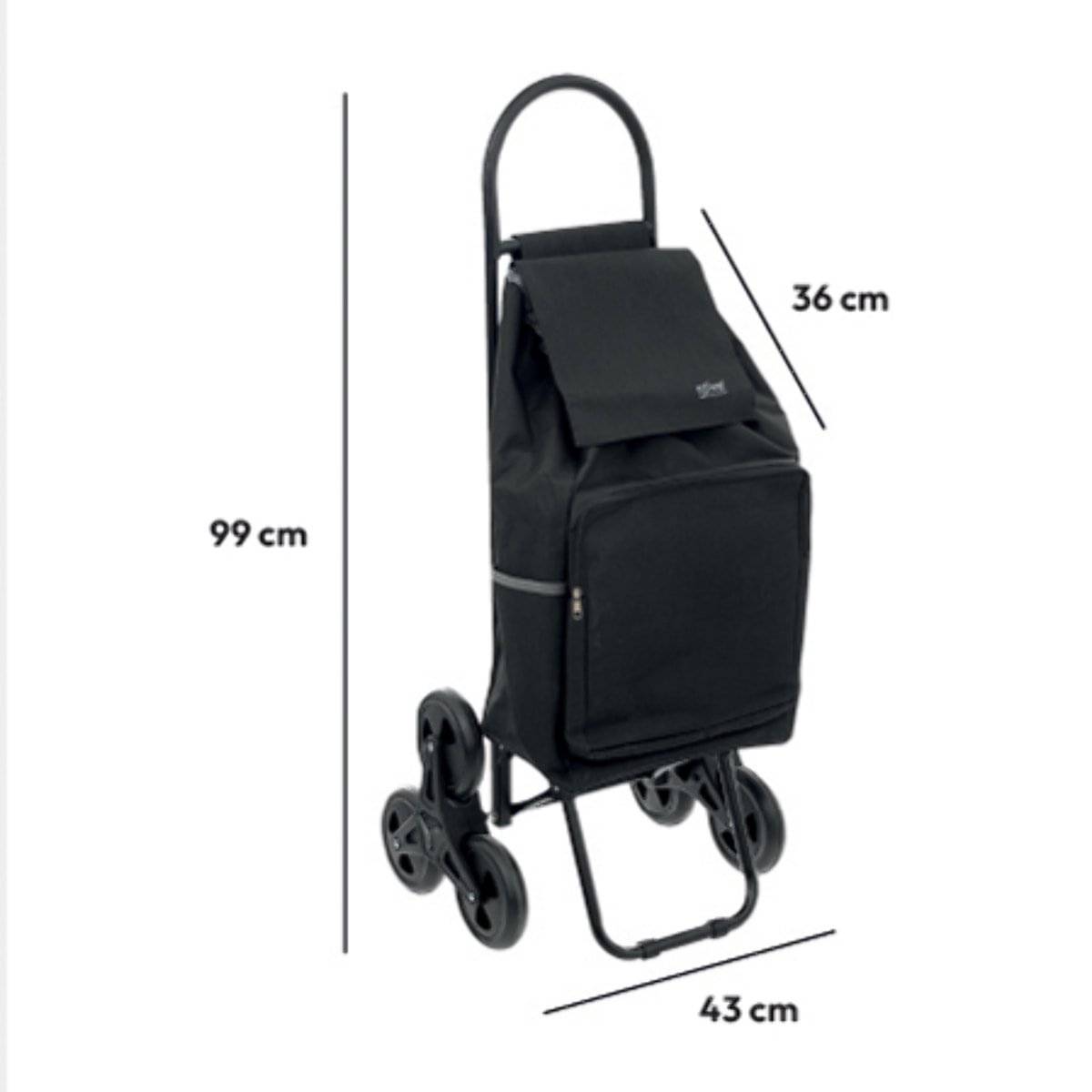 Chariot de course 6 roues Métal noir Nomade