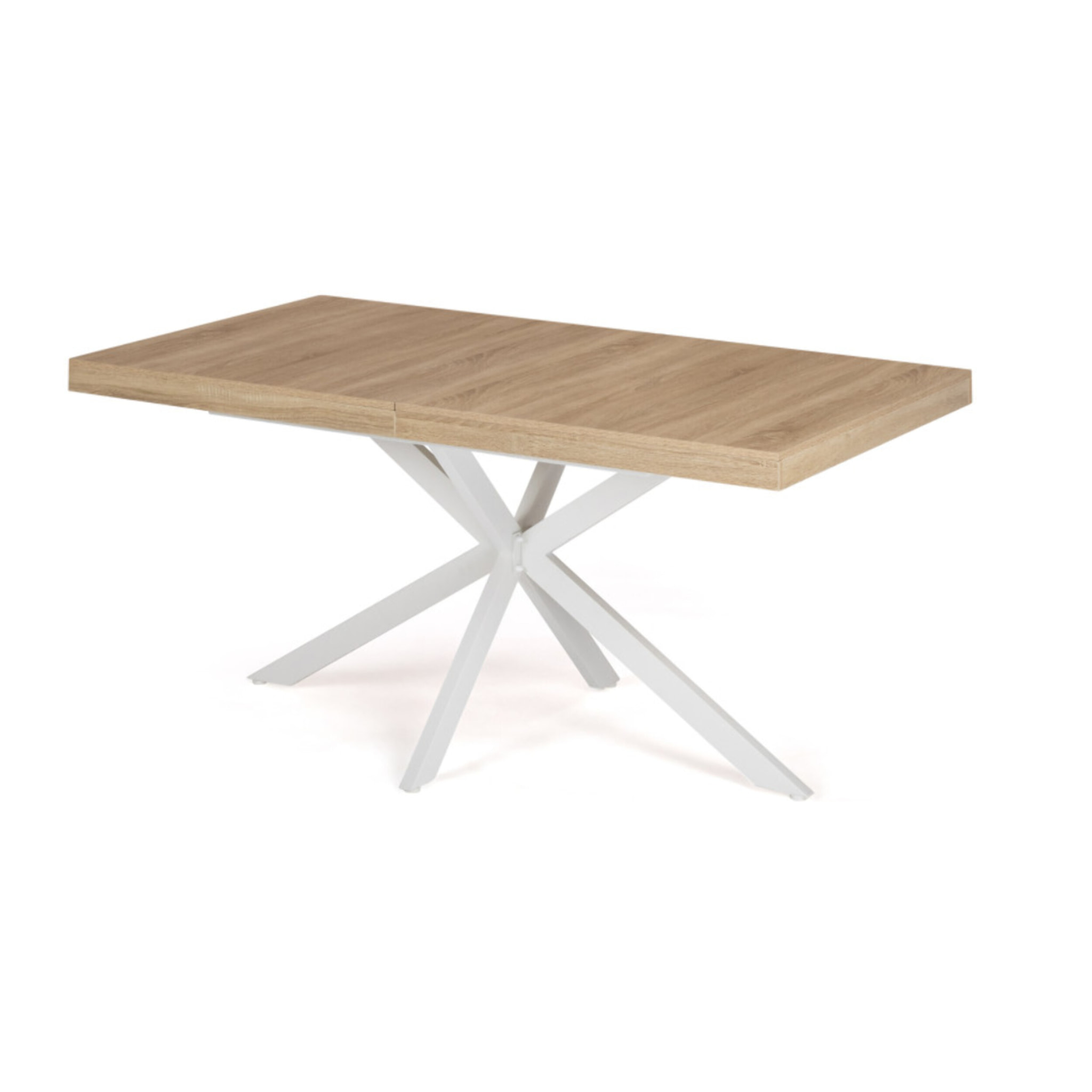 Tables repas extensibles Spider plateau bois et pieds croisés - Bois - Blanc