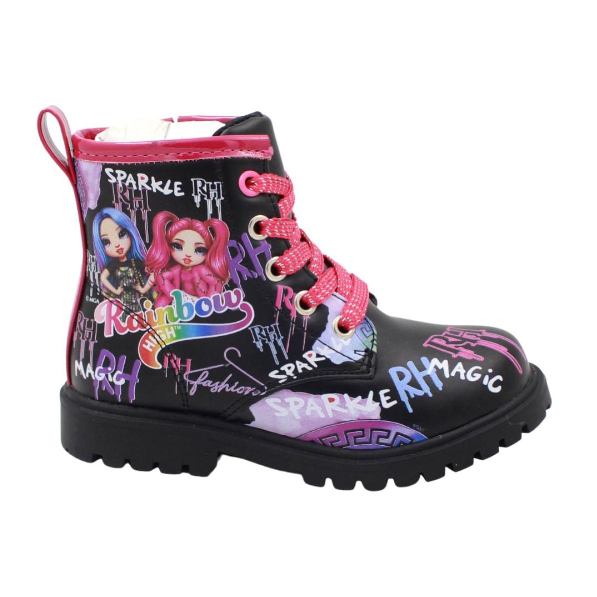 Anfibi Rainbow High con chiusura laterale Neri Lei Easy Shoes NERO