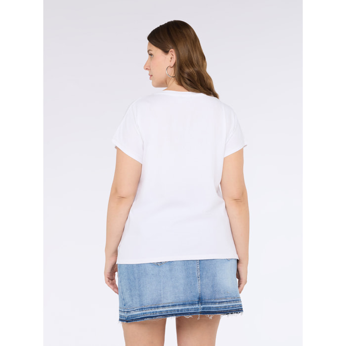 Fiorella Rubino - Camiseta de punto jersey con frase divertida - Blanco