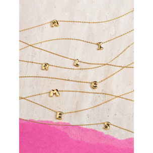 Collar Personalizado Hailey Letter Acero Baño Oro