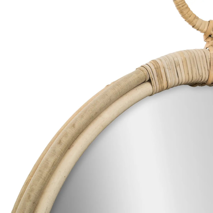 Miroir "Gousset" rotin D38cm
