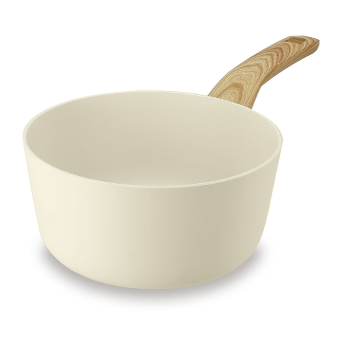 Casserole en revêtement céramique 18cm crème - tous feux COLORAMA