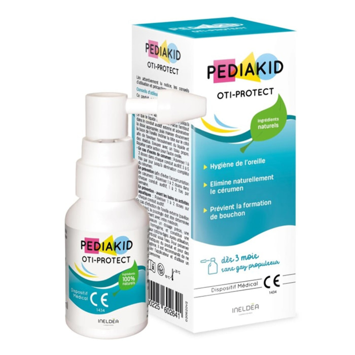 PEDIAKID - Oti-Protect - Spray Auriculaire - Hygiène de l'Oreille Dès 3 Mois - Aide à Éliminer l'Excès de Cérumen - Prévient la Formation de Bouchons - Dispositif Médical - Flacon Spray 30 ml