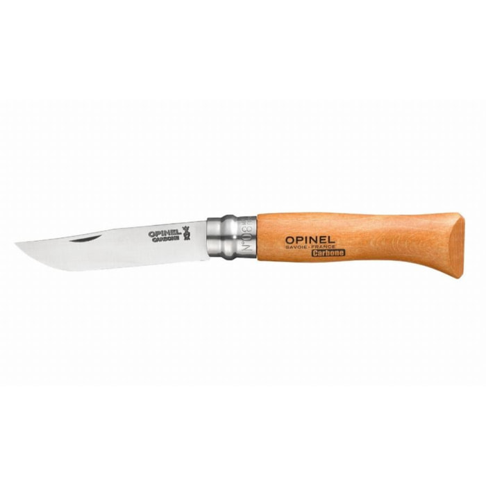 Couteau OPINEL N°8 Lame Carbone avec bague de sécurité - 113080