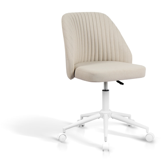 Silla de estudio Estela tela beige moteada 90x57x57 cm